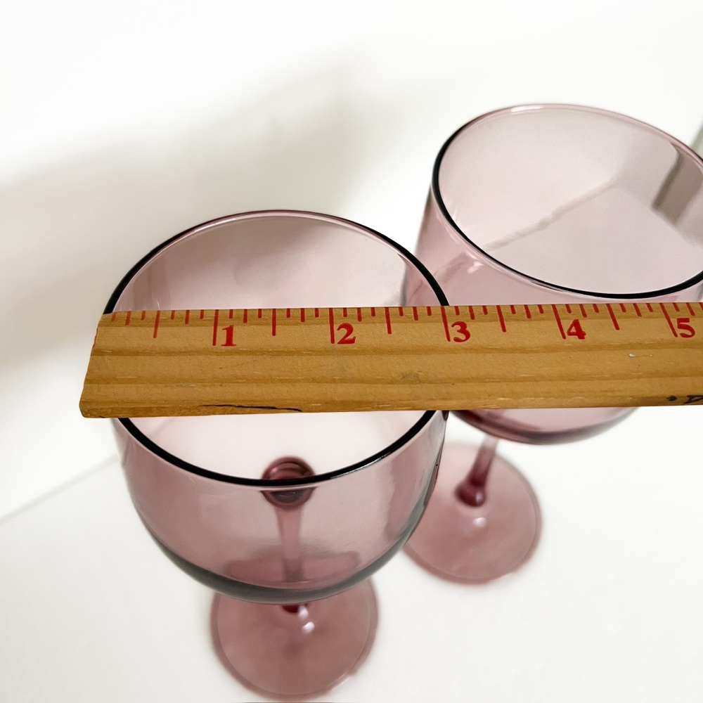 Our Place amethyst tinted stemmed wine glasses. set of 2 - Picture 3 of 7